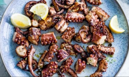 Marinated Greek grilled octopus