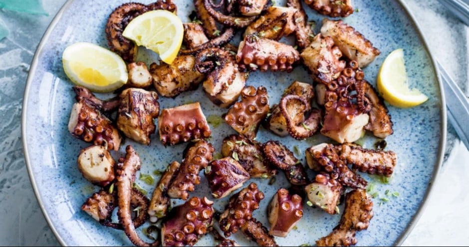 Marinated Greek grilled octopus