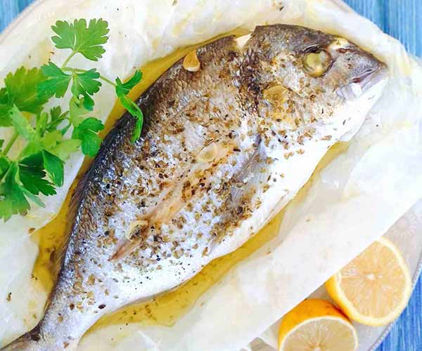 Oven baked Sea Bream (Tsipoura)